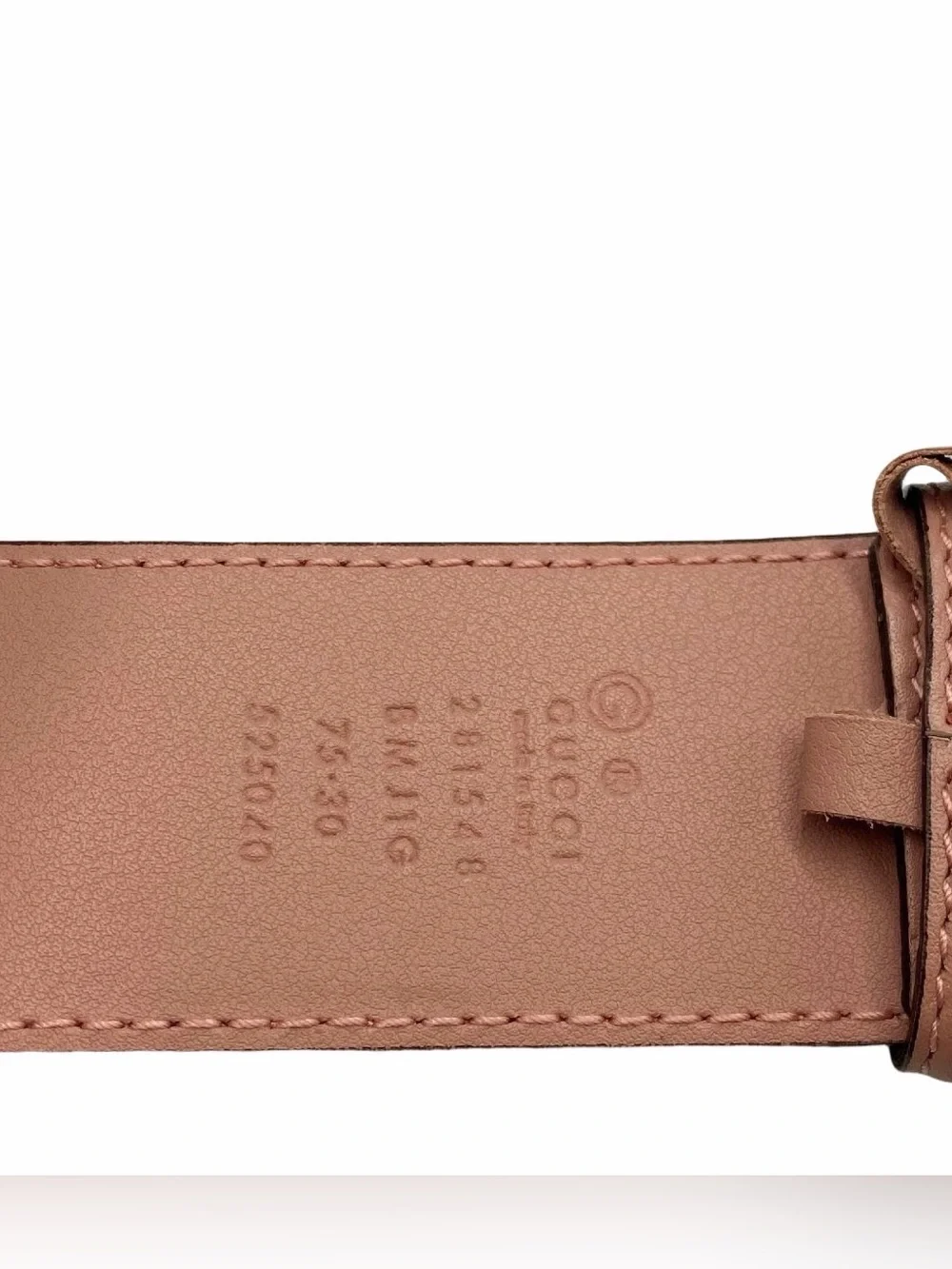 Gucci Pink Leather Guccissima Belt 75/30